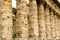 Paestum , Detail of the Doric Temple of Neptune or Hera II. Italy