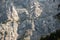 Pagan Girl Ajdovska deklica rock face in Prisank mountain, Slovenia