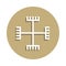 Paganism hands of God sign icon in badge style. One of religion symbol collection icon can be used for UI, UX