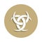 Paganism Odin horns sign icon in badge style. One of religion symbol collection icon can be used for UI, UX