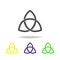 Paganism Triquetra sign multicolored icon. Detailed Paganism Triquetra icon can be used for web, logo, mobile app, UI, UX