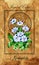 Page of Cups. Minor Arcana tarot card with Nemophila and magic seal