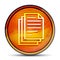 Page documents icon shiny bright orange round button illustration