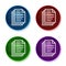 Page documents icon shiny round buttons set illustration