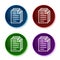 Page documents icon shiny round buttons set illustration