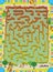 The page with exercises for kids - maze - labirynth - farm - illustration for the children