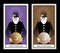 Page or knave of pentacles with top hat holding a golden shield. Minor arcana Tarot cards. Spanish playing cards