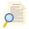 Page Sheet & Magnifying Glass Flat Icon