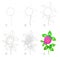 Page shows how to learn step by step to draw beautiful flower clover. Developing children skills for drawing and coloring.