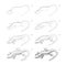 Page shows how to learn to draw sketch of cute little lizard. Pencil drawing lessons. Educational page for artists. Textbook for