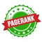 PAGERANK text on red green ribbon stamp