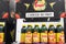 Pago fruit juice soda lemonade logo sign and brand text on bottles shelf of