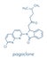 Pagoclone anxiolytic drug molecule. Skeletal formula.