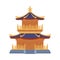 Pagoda as Chinese Tiered Tower with Multiple Eaves and Traditional Building Vector Illustration