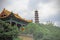The pagoda and chinese palace in Jincheng, house of Huangchang chancellor entrance