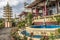 Pagoda and dragon sculpture of the Taoist Temple in Cebu, Philip