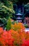 Pagoda at Eikando Zenrin-ji Temple with autumn leaves in Kyoto