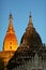 Pagoda with golden gilded stupa in Bagan