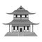 Pagoda icon, gray monochrome style