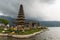 Pagoda on island at Ulun Danu Beratan Temple complex, Bedoegoel, Bali Indonesia