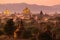 Pagoda landscape at dusk in Bagan