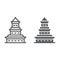 Pagoda line and glyph icon, japan and architecture, japanese building sign, vector graphics, a linear pattern on a white