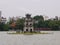 Pagoda in the middle of Hoan Kiem Lake in Hanoi