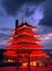 Pagoda Overlooking City of Reading, PA at Night