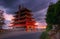 Pagoda Overlooking City of Reading, PA at Sunset.