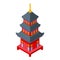 Pagoda palace icon isometric vector. Asian building