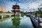 Pagoda and pond at 2/28 Peace Park, in Taipei, Taiwan.