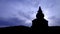 Pagoda ruin silhouette