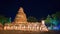 Pagoda with ruined statues at night, Ayutthaya