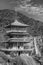 Pagoda of Seiganto-ji Temple with Nachi no Taki waterfall in background at Nachi Katsuura, Wakayama, Japan