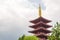 Pagoda at Senso-ji Buddhist Temple with copy space