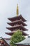Pagoda at Sensoji Buddhist temple Tokyo
