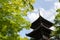 Pagoda of Shinnyo-do Temple with fresh verdure, Kyoto, Japan