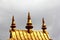 The pagoda/stupa shaped carving on the roof of a Tibetan building, like a temple