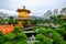 Pagoda style Chinese architecture Perfection in Nan Lian Garden, Hong Kong, China.