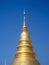 The pagoda in the temple named `Wat Phrathat Haripunchai Woramahawihan` Lamphun city, Thailand
