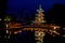 Pagoda in Tivoli Park illuminated