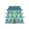 Pagoda, traditional Japanese, Chinese, Asian building cartoon vector Illustration