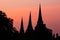 Pagoda at wat phra sri sanphet temple at twilight