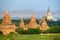 Pagodas and Gawdawpalin Pahto, Bagan, Myanmar.