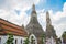 Pagodas in Wat Arun temple, Bangkok Thailand