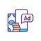 Paid advertising RGB color icon