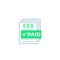Paid bills, payments vector icon