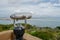 Paid binocular telescope on the tip of the Point Loma Peninsula in San Diego, California, USA.