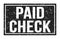 PAID CHECK, words on black rectangle stamp sign