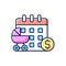 Paid maternity leave RGB color icon